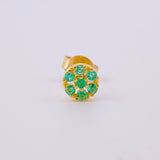 Piercing Flor Circular Esmeraldas 8pts 0.55gr / 5.3mm Oro Amarillo 18K