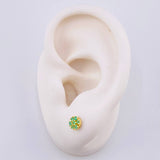 Piercing Flor Circular Esmeraldas 8pts 0.55gr / 5.3mm Oro Amarillo 18K