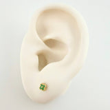 Topos Trebol Esmeraldas 6pts 0.8gr / 3.6mm Oro Amarillo 18K