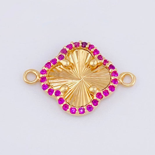 Herraje Trebol Borde Tupido 1.1gr / 1.8cm / Oro Amarillo 18K