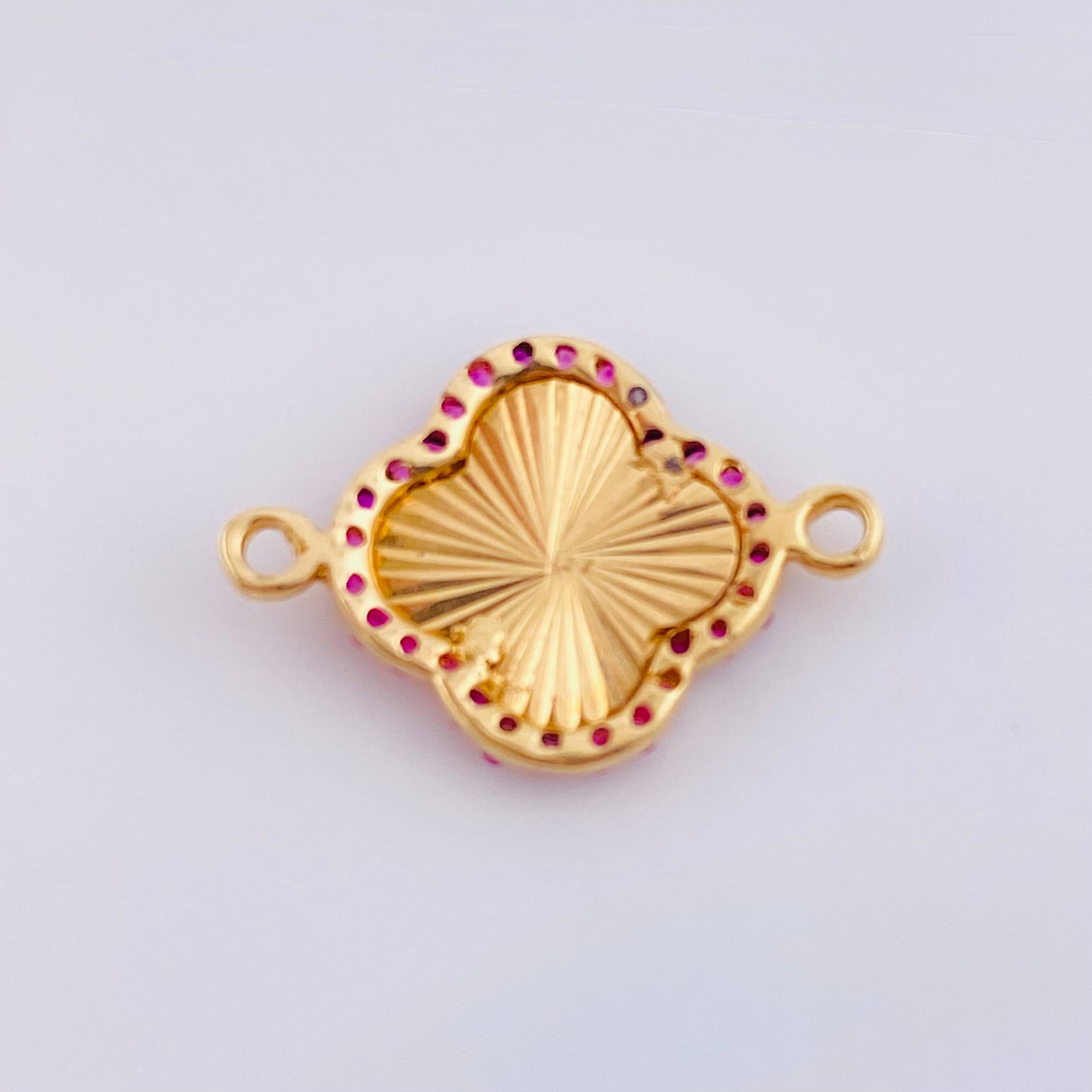 Herraje Trebol Borde Tupido 1.1gr / 1.8cm / Oro Amarillo 18K