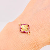 Herraje Trebol Borde Tupido 1.1gr / 1.8cm / Oro Amarillo 18K