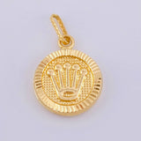 Dije Corona Circular Diamantada 1.05gr / 2.3cm / Oro Amarillo 18K ©