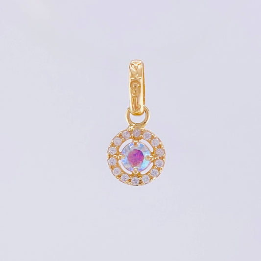 Dije Circular Tupido 0.9gr / 1.5cm / Oro Amarillo 18K