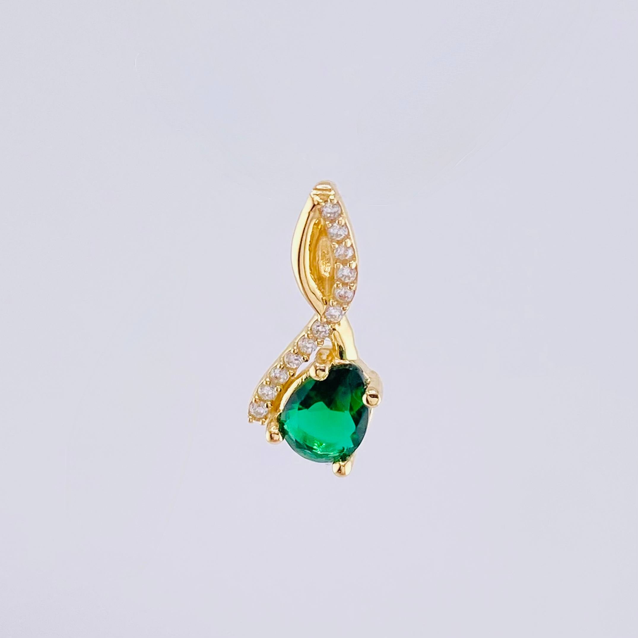 Dije Nota Sol Verde 1.3gr / 1.8cm / Oro Amarillo 18K ©