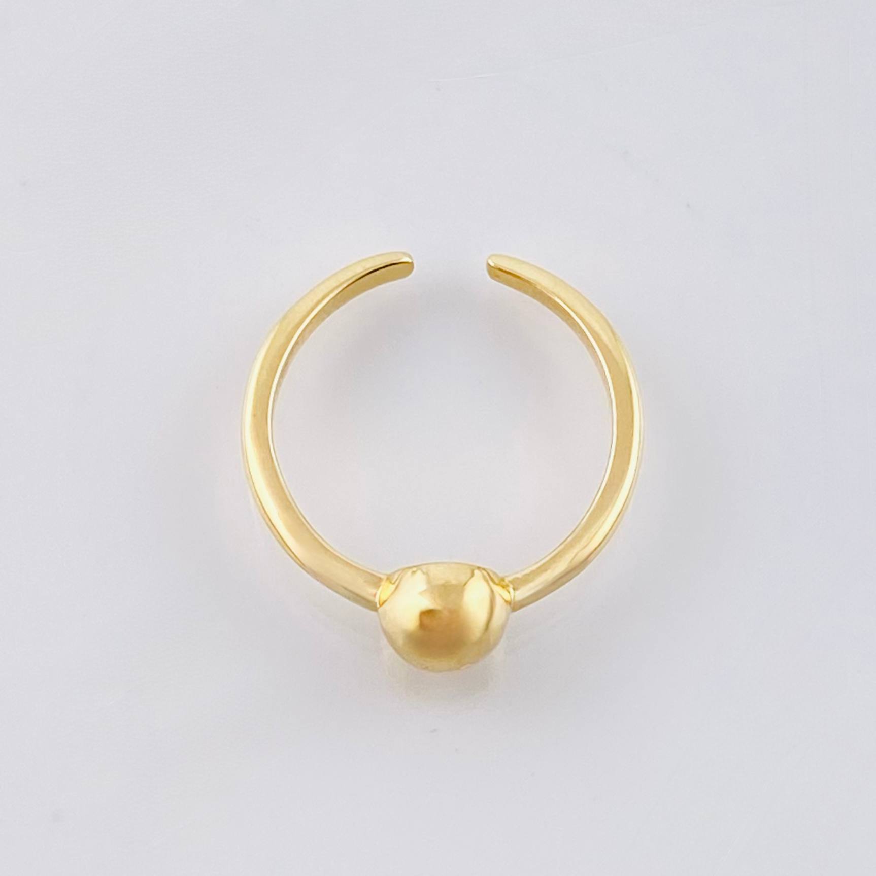 Anillo Medio Dedo Abrazo Media Bola 5mm 1.5gr / T3 1/2 / Oro Amarillo 18K