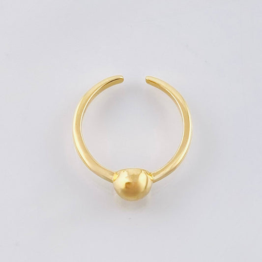 Anillo Medio Dedo Abrazo Media Bola 5mm 1.5gr / T3 1/2 / Oro Amarillo 18K