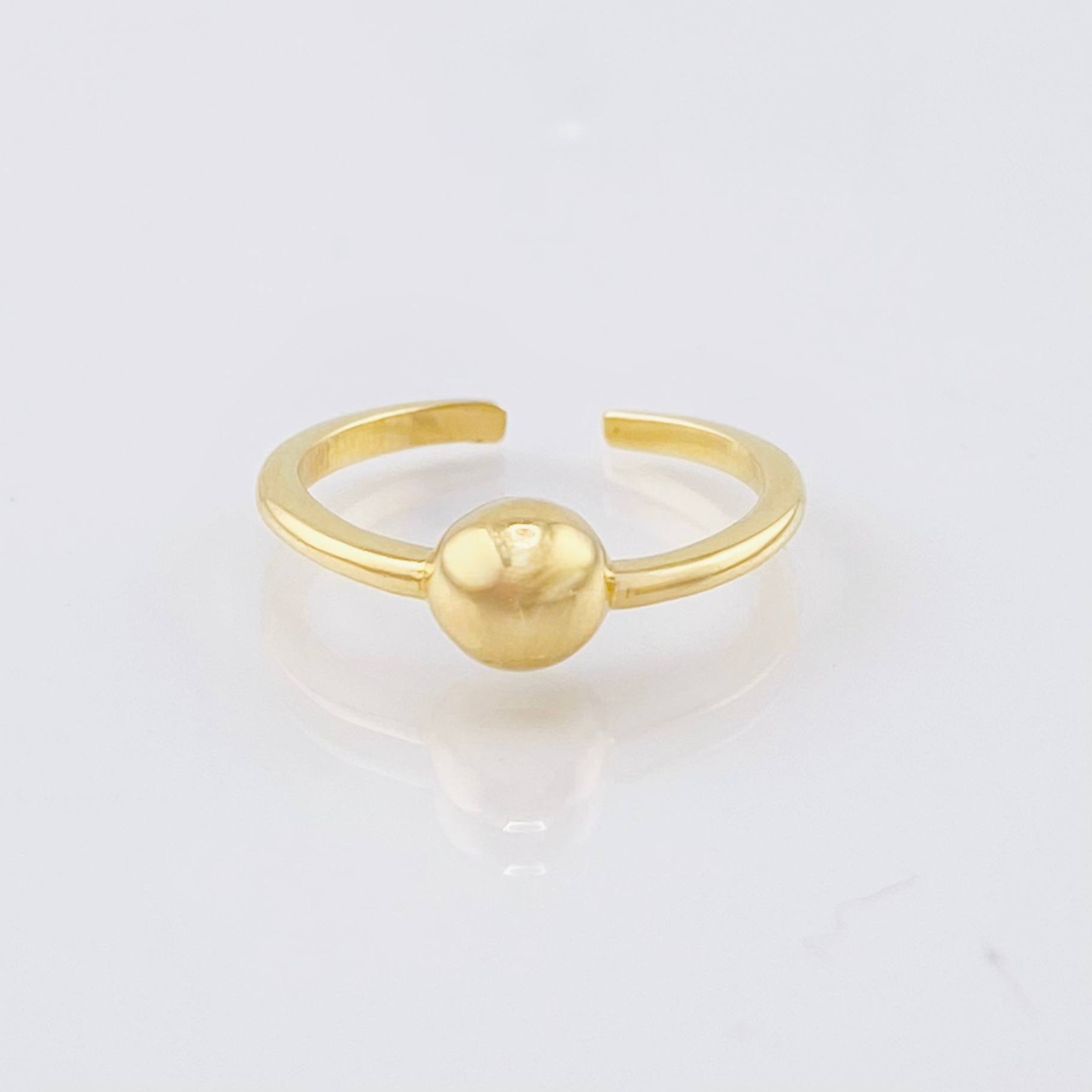 Anillo Medio Dedo Abrazo Media Bola 5mm 1.5gr / T3 1/2 / Oro Amarillo 18K