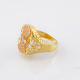 Anillo Escudo Vikingo 5.8gr / T10 1/2 / Tres Oros 18K