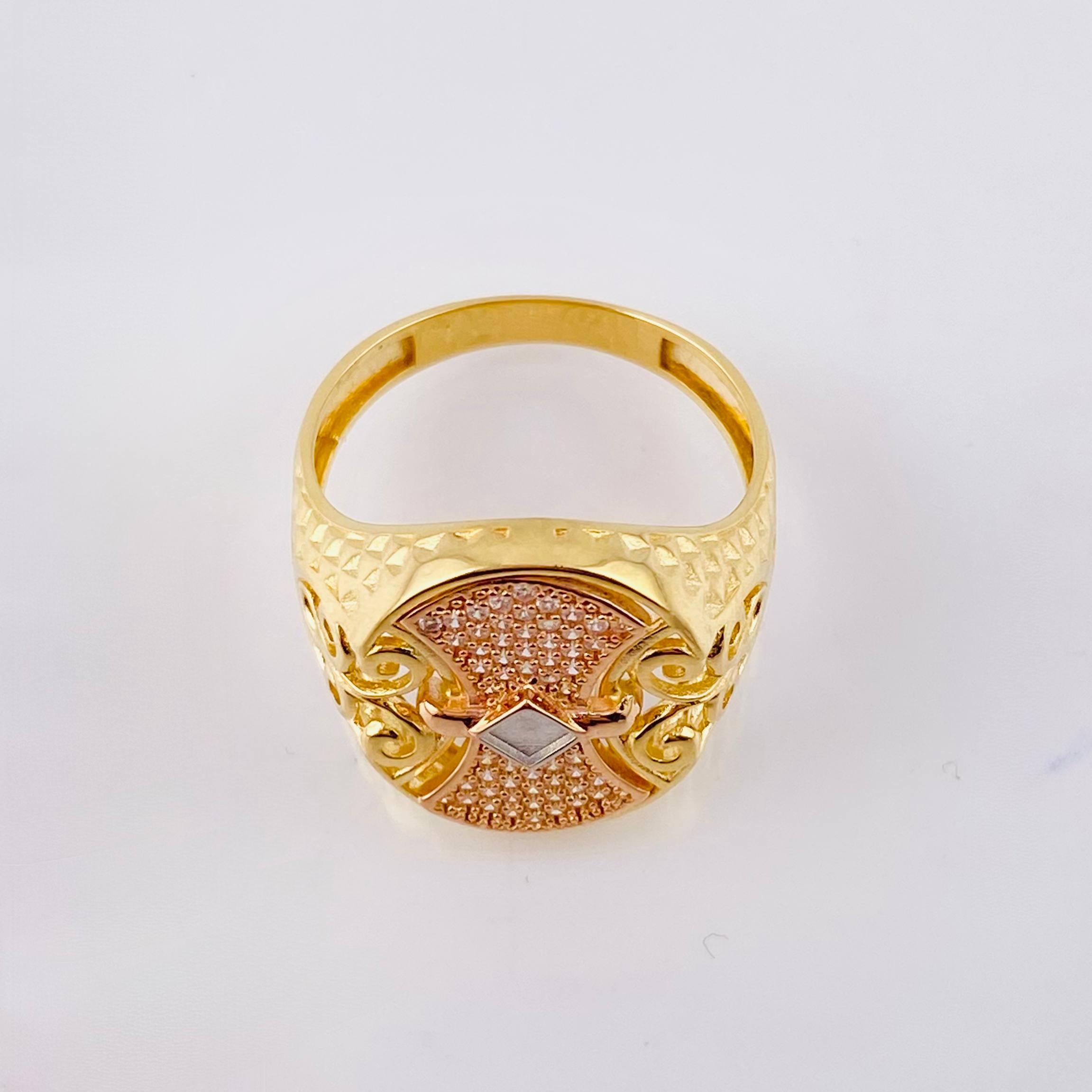 Anillo Escudo Vikingo 5.8gr / T10 1/2 / Tres Oros 18K
