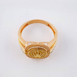 Anillo Corona Sobresalto Diamantado 5.5gr / T10 1/4 / Tres Oros 18K ©