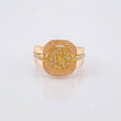 Anillo Corona Sobresalto Diamantado 5.5gr / T10 1/4 / Tres Oros 18K ©