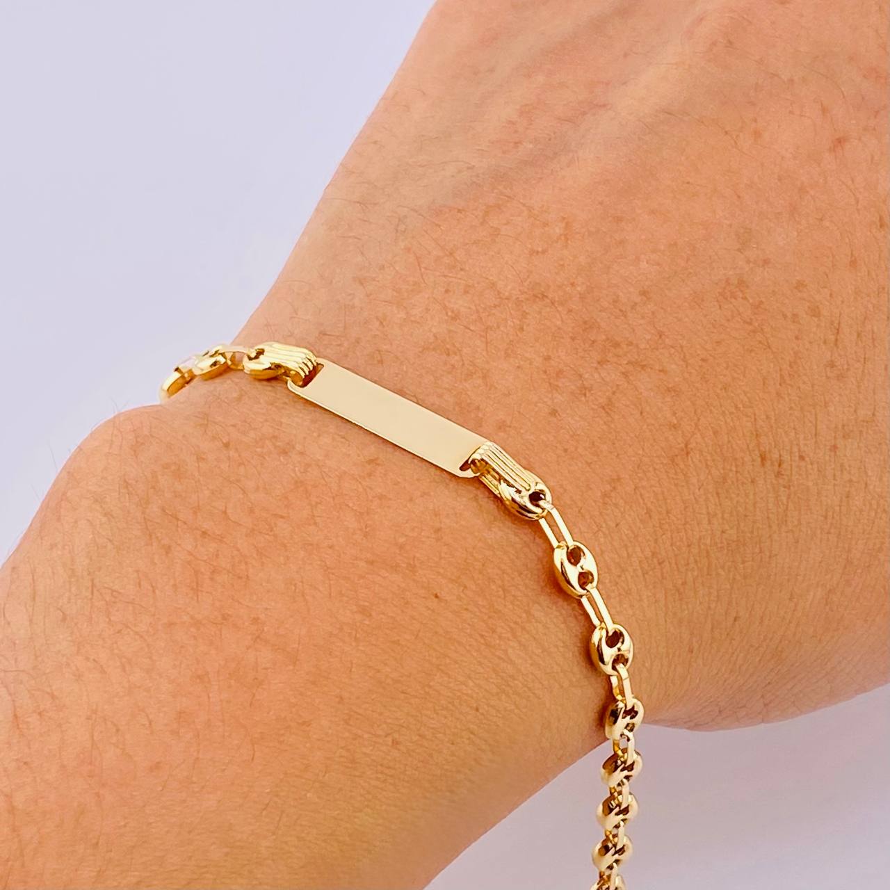 Pulso GC Placa Rectangular 2.4gr / 17cm / 4mm Oro Amarillo 18K ©