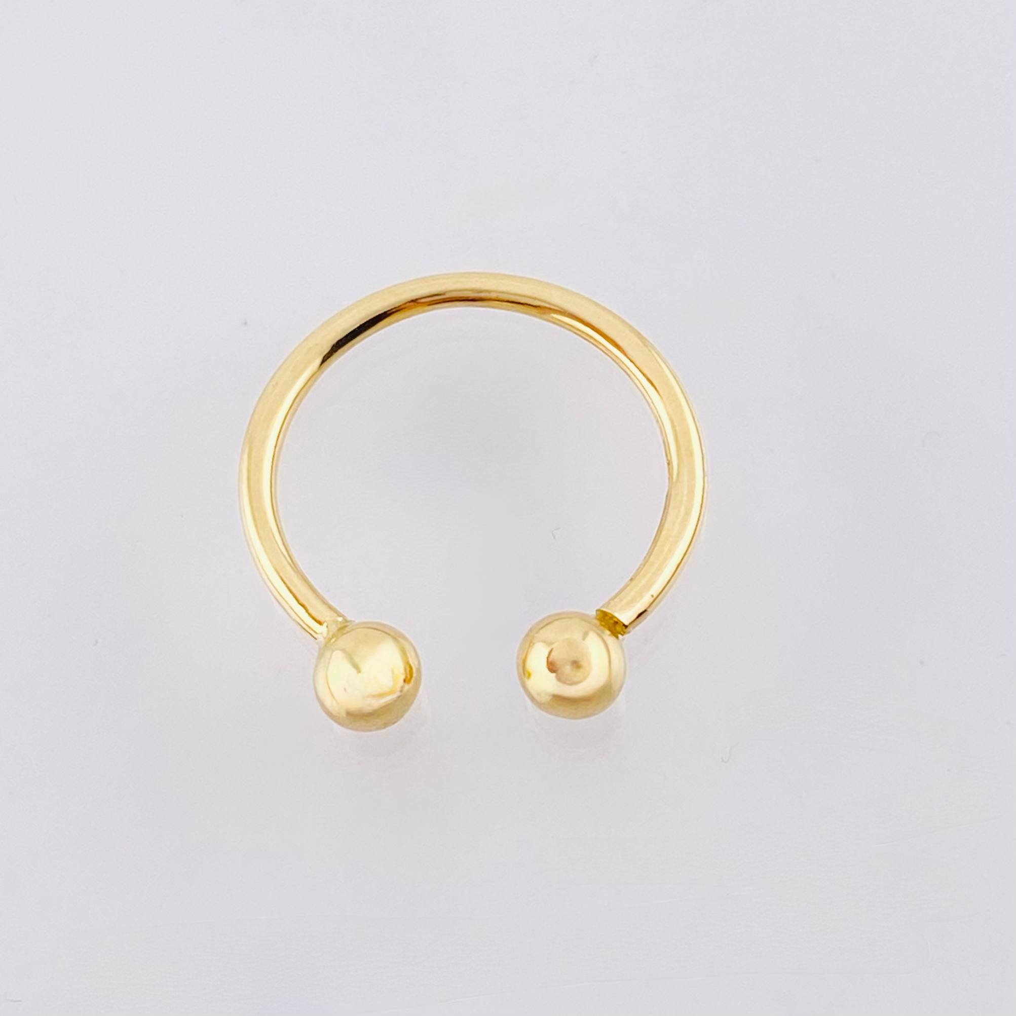Anillo Medio Dedo Abrazo 2 Bolas 4mm 1.2gr / T3 3/4 / Oro Amarillo 18K