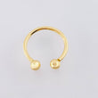 Anillo Medio Dedo Abrazo 2 Bolas 4mm 1.2gr / T3 3/4 / Oro Amarillo 18K