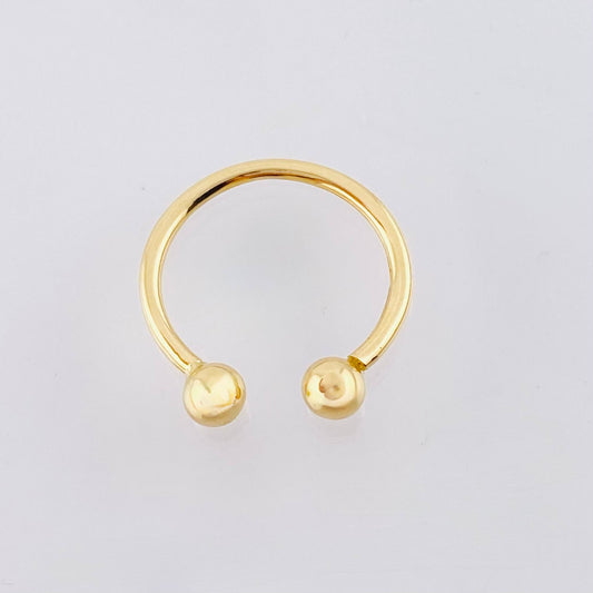 Anillo Medio Dedo Abrazo 2 Bolas 4mm 1.2gr / T3 3/4 / Oro Amarillo 18K