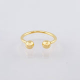 Anillo Medio Dedo Abrazo 2 Bolas 4mm 1.2gr / T3 3/4 / Oro Amarillo 18K