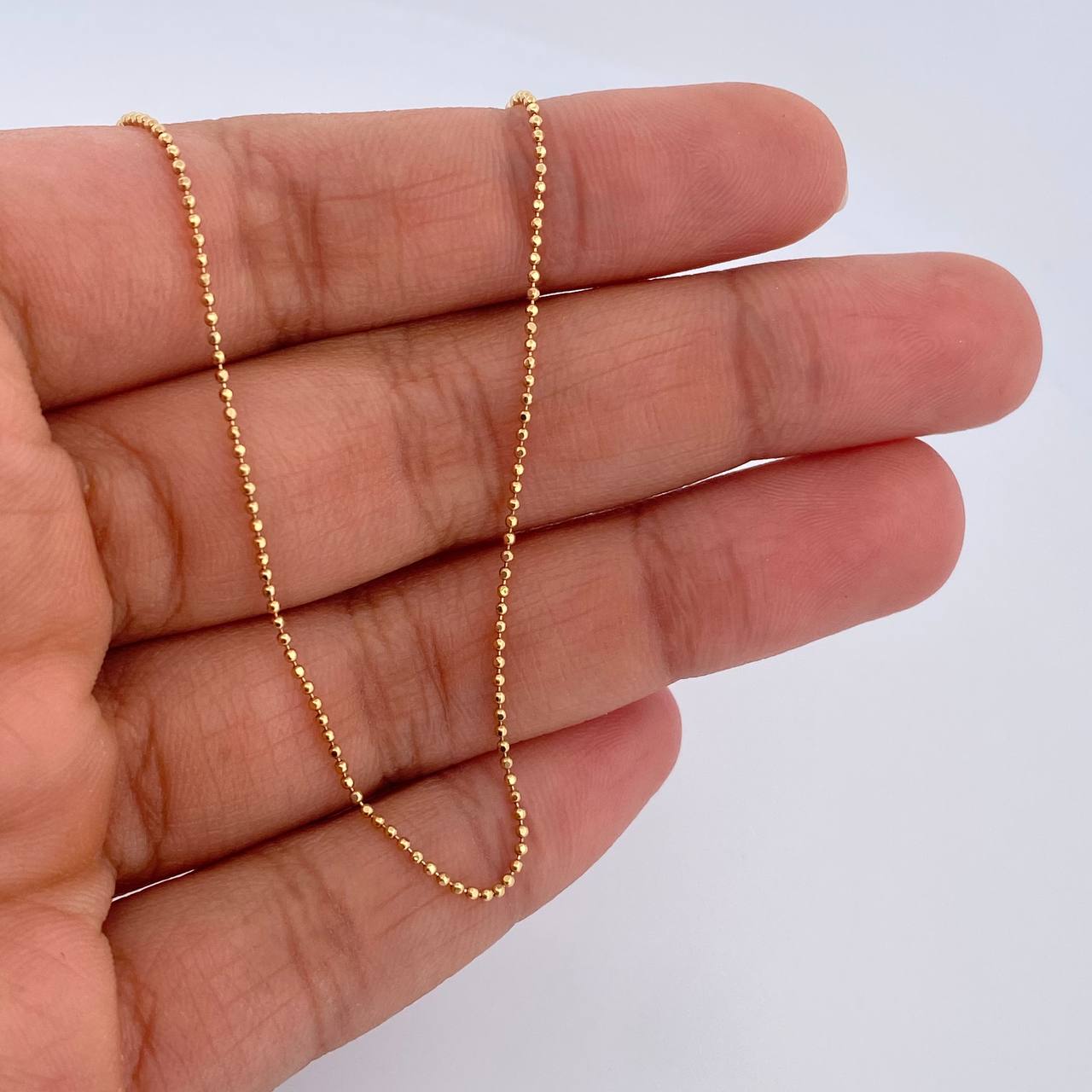 Cadena Militar 2.5gr / 60.4cm / 1mm Diamantada Oro Amarillo +3 18K $