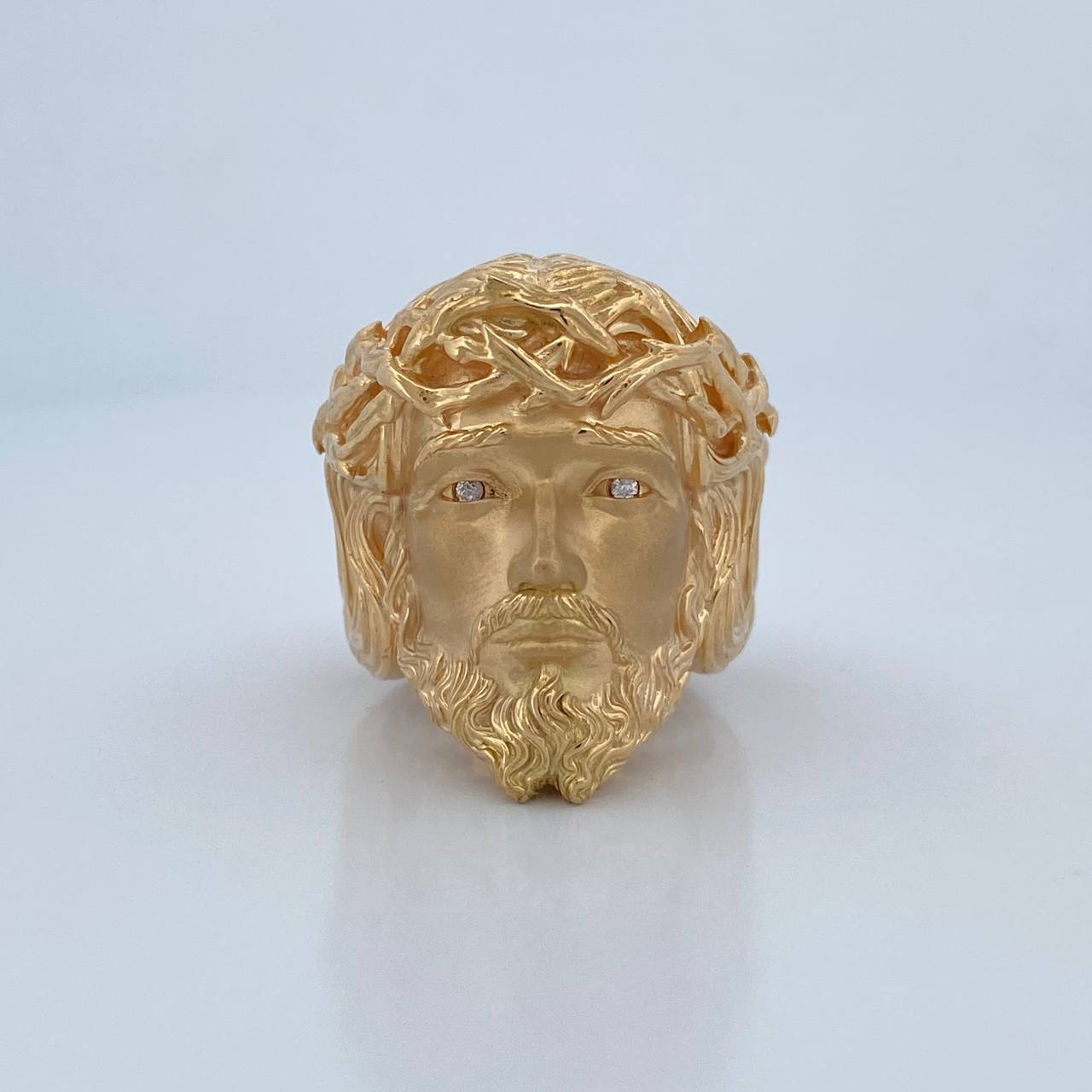 Anillo Rostro Cristo 15gr / T10 1/2 / Oro 18K $