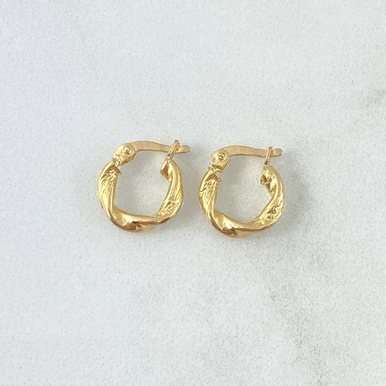 Candongas Fenix 1gr / 1.3cm / Entorchadas Oro Amarillo 18K *