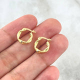 Candongas Fenix 1gr / 1.3cm / Entorchadas Oro Amarillo 18K *