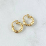 Candongas Fenix 1.3gr / 1.7cm / Entorchadas Oro Amarillo 18K *