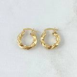 Candongas Fenix 1.3gr / 1.7cm / Entorchadas Oro Amarillo 18K *