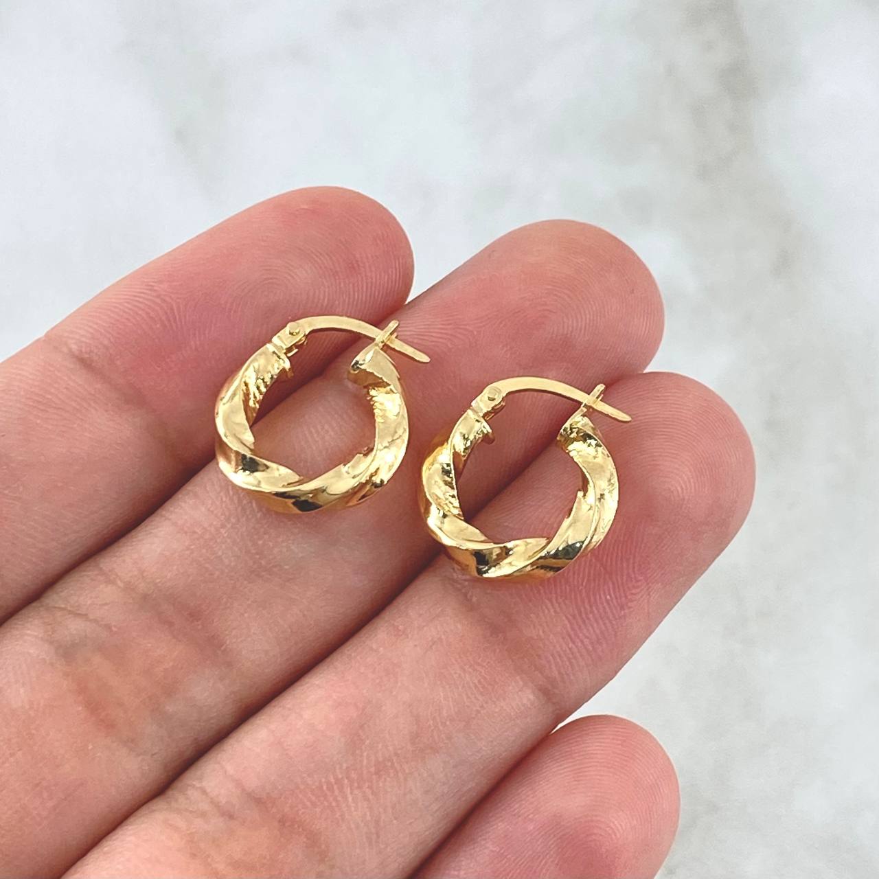 Candongas Fenix 1.3gr / 1.7cm / Entorchadas Oro Amarillo 18K *