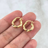 Candongas Fenix 1.3gr / 1.7cm / Entorchadas Oro Amarillo 18K *