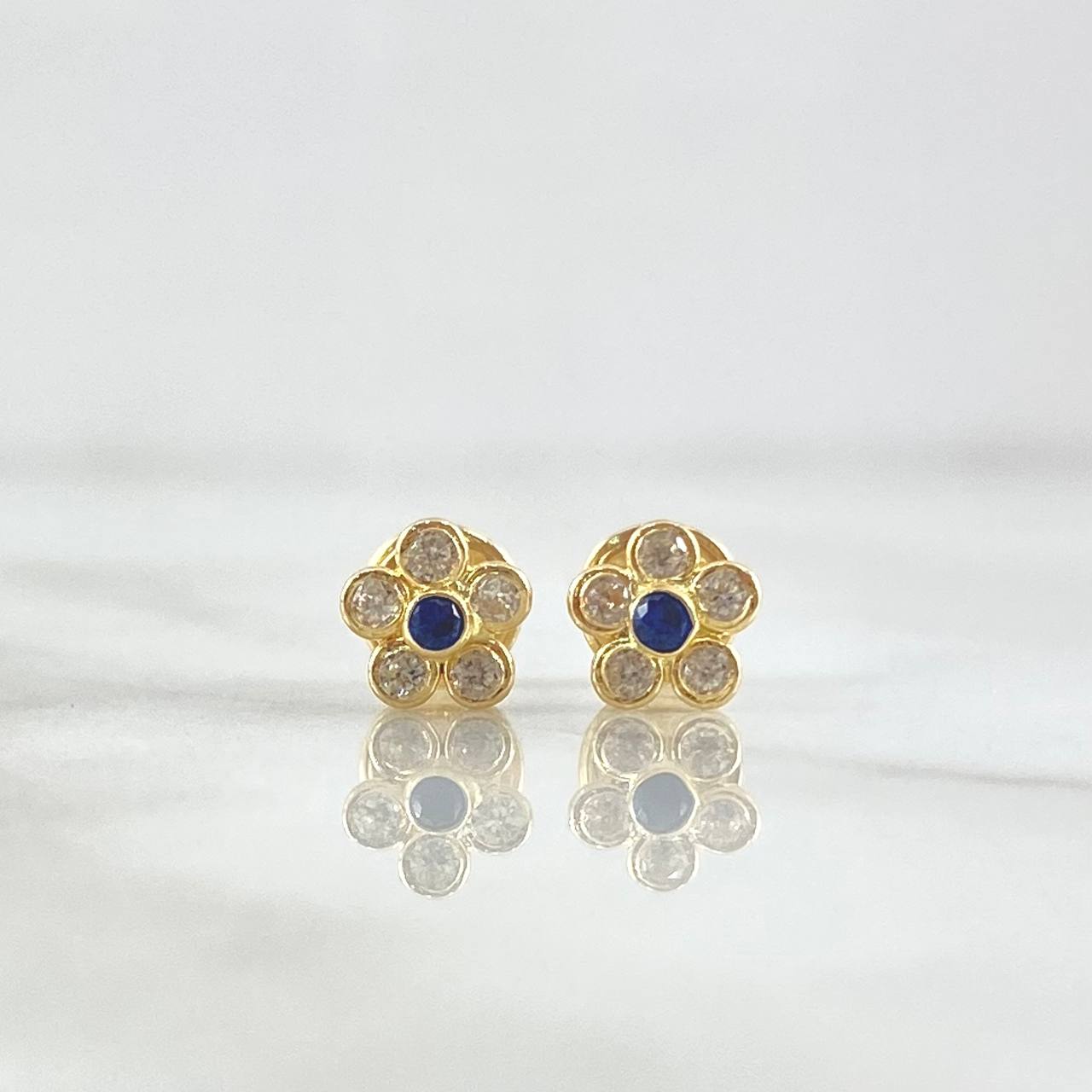 Topos Flor Sakura 0.7gr / 6mm Circones Blancos Azul Rey Oro Amarillo 18K