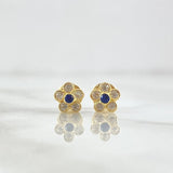 Topos Flor Sakura 0.7gr / 6mm Circones Blancos Azul Rey Oro Amarillo 18K