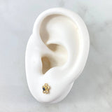 Topos Flor Sakura 0.7gr / 6mm Circones Blancos Azul Rey Oro Amarillo 18K