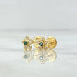 Topos Flor Sakura 0.7gr / 6mm Circones Blancos Verde Oro Amarillo 18K