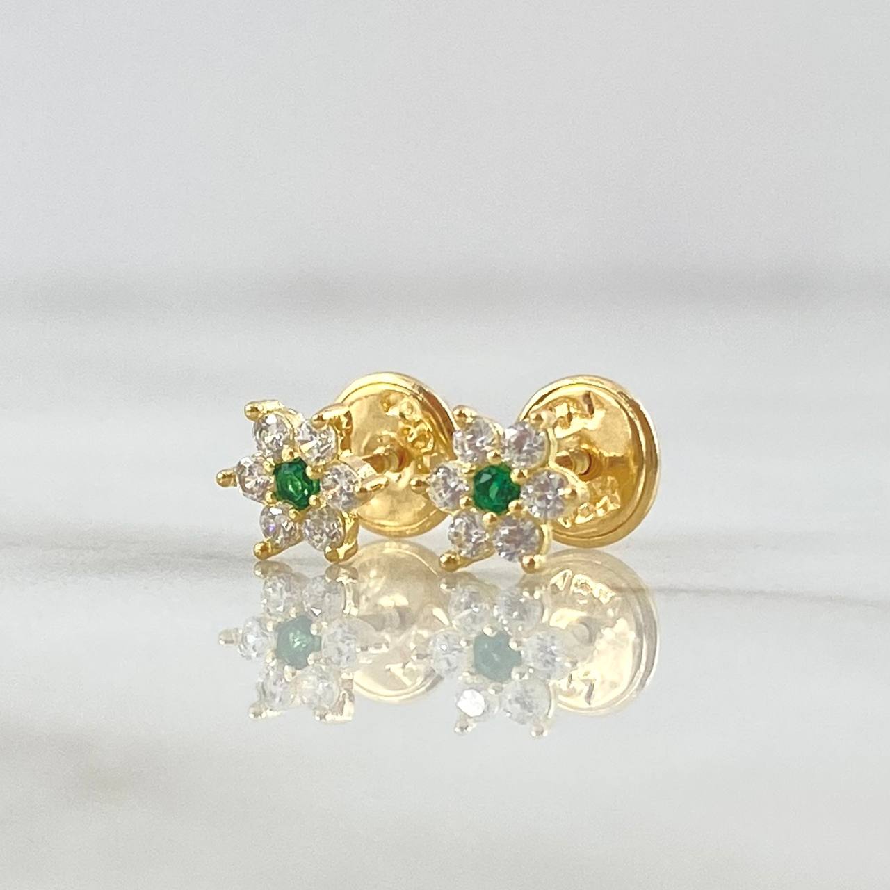 Topos Flor Nevada 1.05gr / 6.3mm Oro Amarillo 18K *