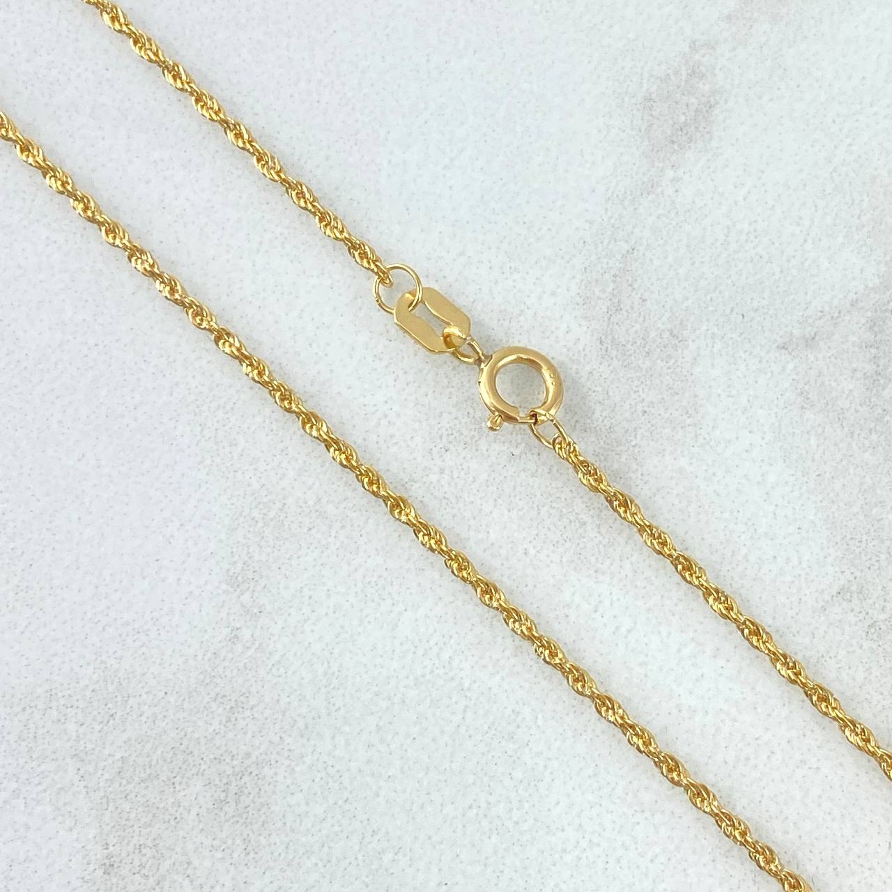 Set Cadena Lazo 0.9gr / 45cm / 1.2mm + Dije Corazón 0.3gr / 1.3cm Cargador Bordeado 1.2gr Oro Amarillo 18K (Oferta) ©