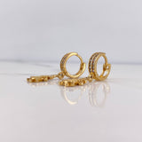 Candongas Niña 4.15gr / 2.7cm / Circones Blancos Oro Amarillo 18K #