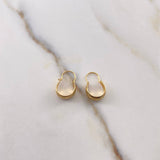 Candongas Ash 0.65gr / 1.3cm / Lineas Matizadas Oro Amarillo 18K #