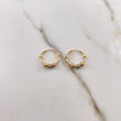Candongas Aro 1.4gr / 1.6cm / Bolas Dimantadas Tres Oros Oro Amarillo 18K #