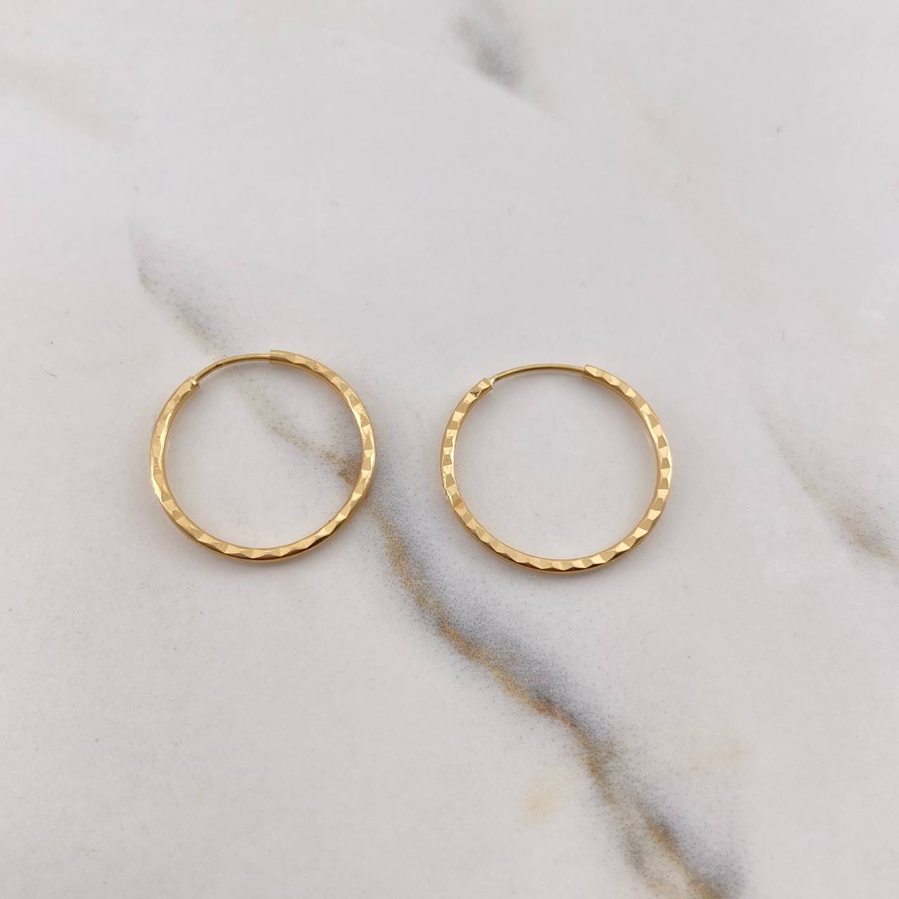 Candongas Aro 1gr / 2cm / Diamantadas Oro Amarillo 18K #