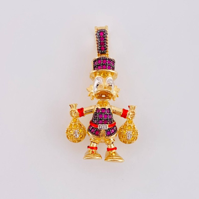 Dije Pato Bolsas Dinero 6.2g / 3.4cm Oro Amarillo 18K