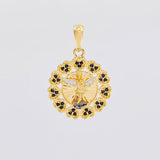 Dije San Miguel Arcangel Bordeado 3.5g / 2.7cm Dos Oros Amarillo Blanco 18K