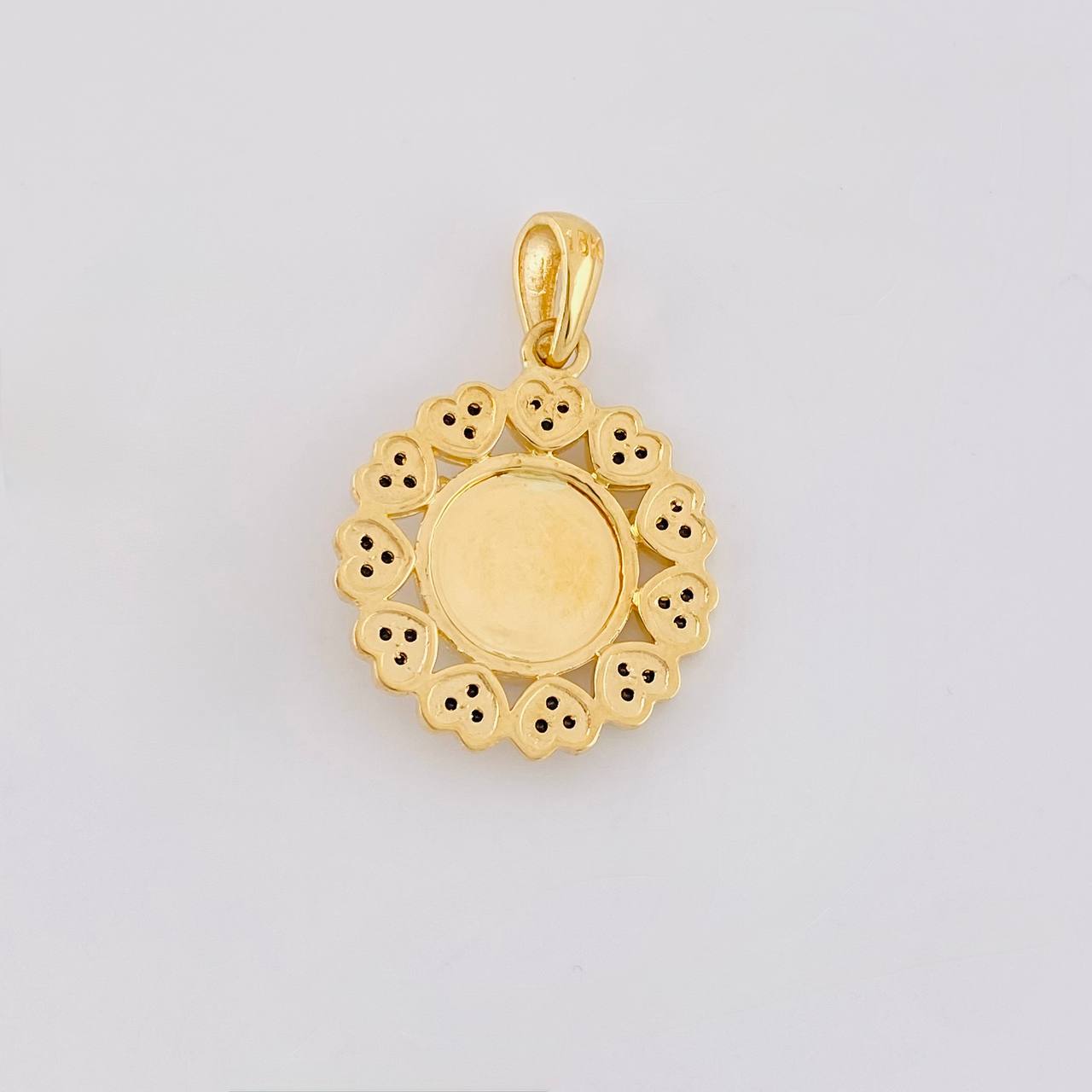 Dije San Miguel Arcangel Bordeado 3.5g / 2.7cm Dos Oros Amarillo Blanco 18K