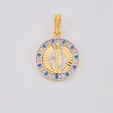 Dije Virgen de la Milagrosa 2.5g / 2.3cm Dos Oros Amarillo Blanco 18K