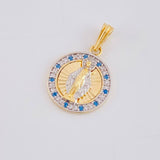 Dije Virgen de la Milagrosa 2.5g / 2.3cm Dos Oros Amarillo Blanco 18K