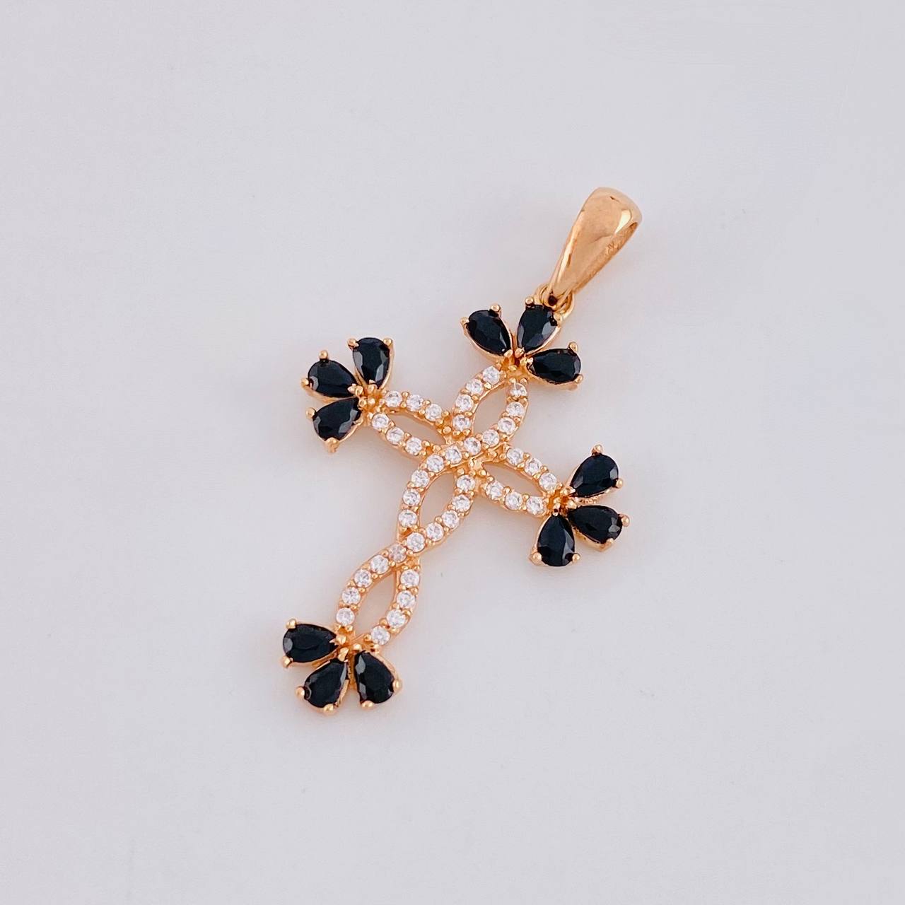 Dije Cruz Entrelazada 1.8g / 3.5cm Oro Rosa 18K