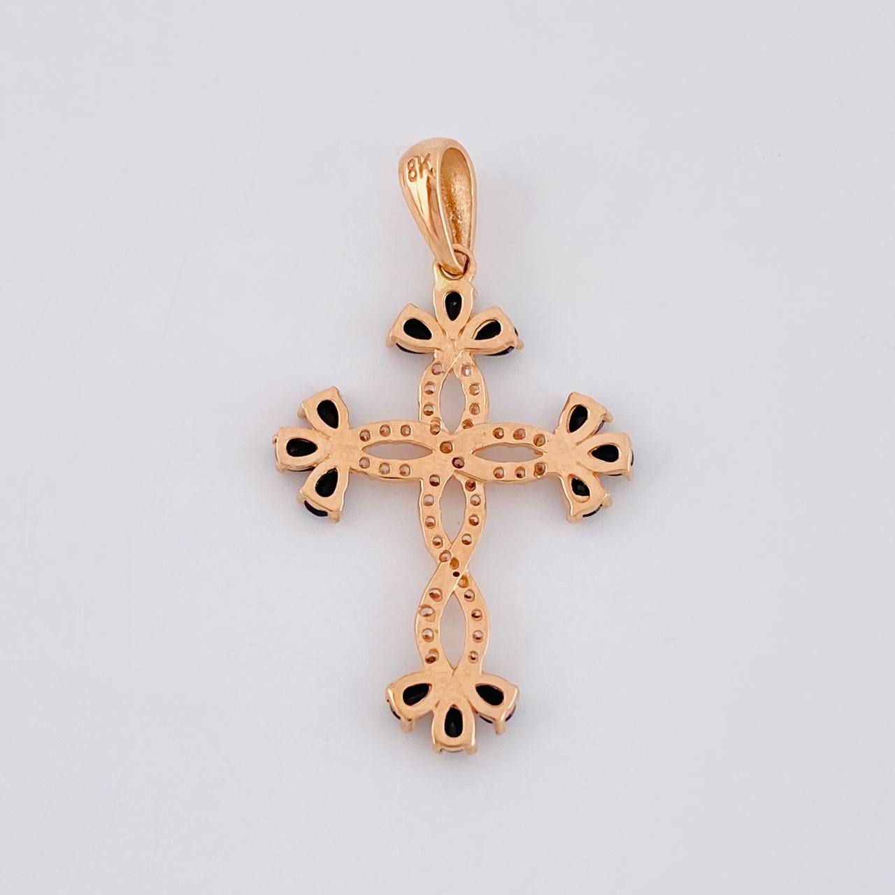 Dije Cruz Entrelazada 1.8g / 3.5cm Oro Rosa 18K