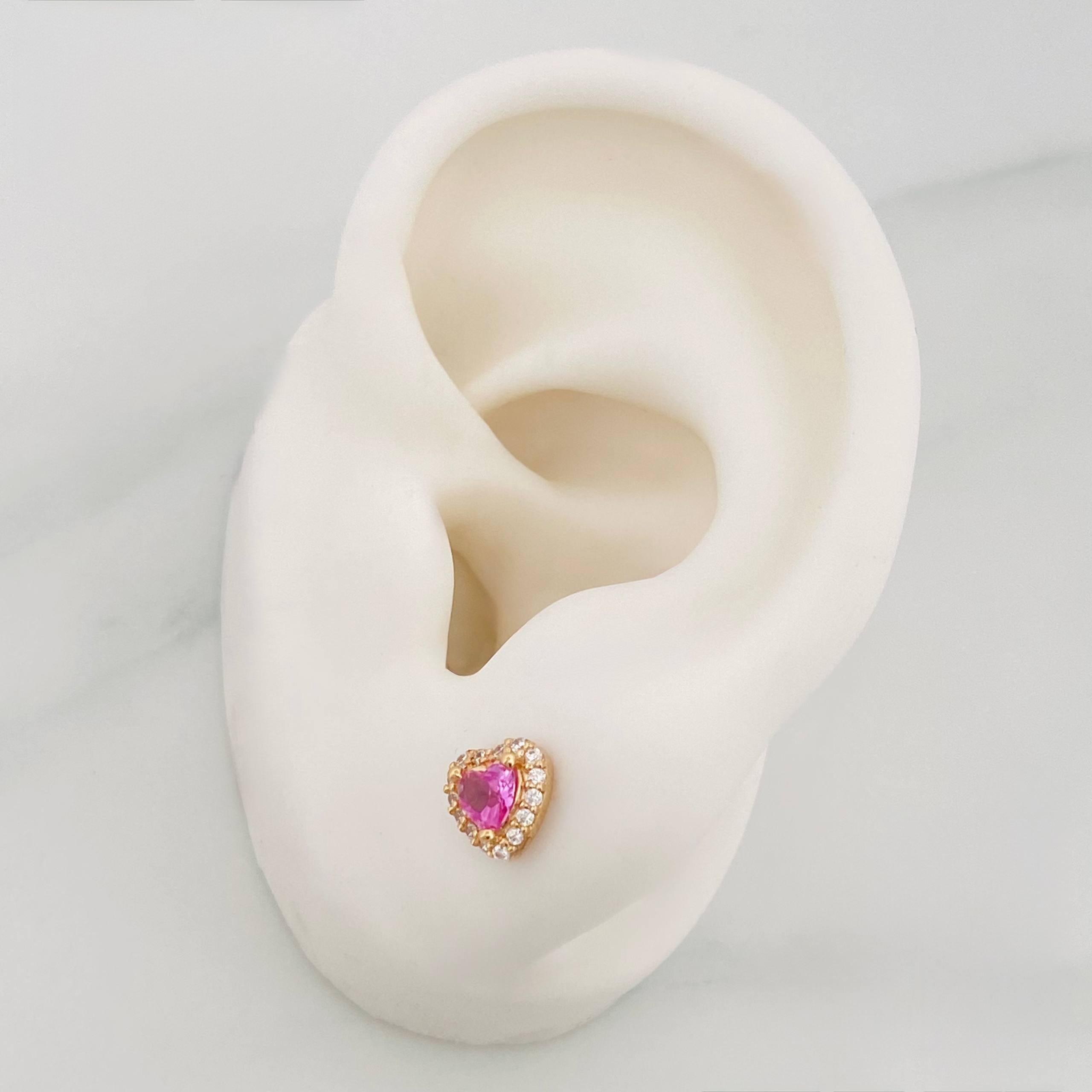 Topos Destello Corazon 1.6g / 6.97mm Oro Amarillo 18K