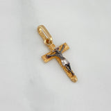 Dije Cruz Cristo Milagroso De Buga 0.85 g / 2.3 cm Tres Oros  18K