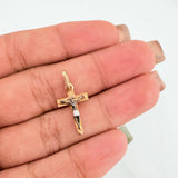 Dije Cruz Cristo Milagroso De Buga 0.85 g / 2.3 cm Tres Oros  18K