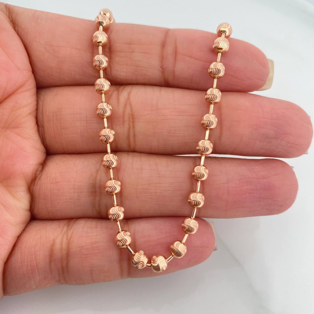 Cadena Militar Media Luna 15.85 g / 61 cm / 4 mm Oro Rosa 18K